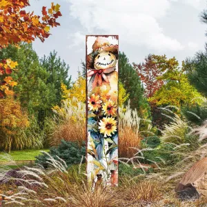 42in Fall Garden Stake • Watercolor Fall Scarecrow Decor | Ideal for Outdoor Decor | Yard Art and Garden Decorative