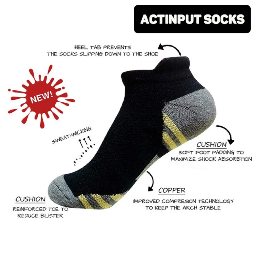 5-Pairs Low Cut Compression Socks Plantar Fasciitis for Women Men | Actinput