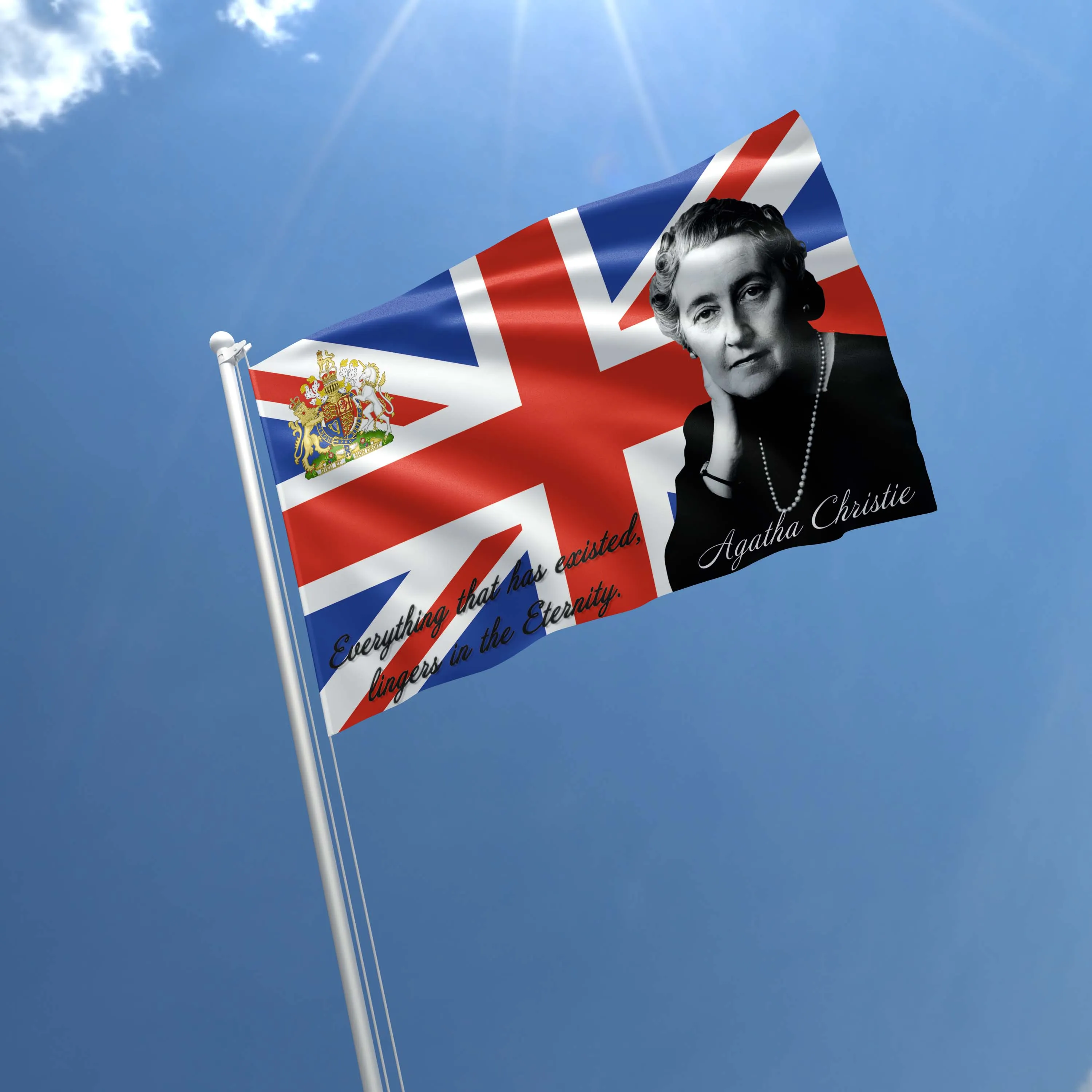 Agatha Christie English Writer Flag Banner