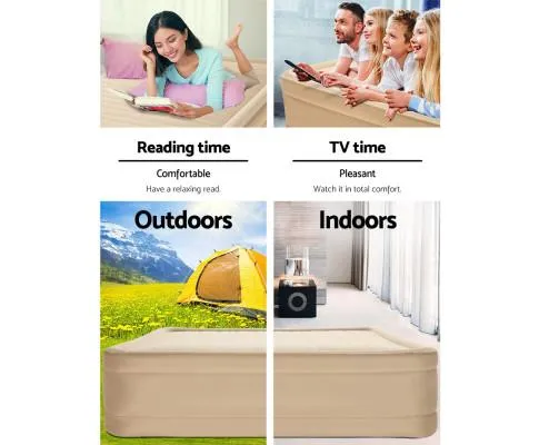 Air Qurrn Bed Inflatable Mattress Fortech Built-in AC Pump Home Sleeping