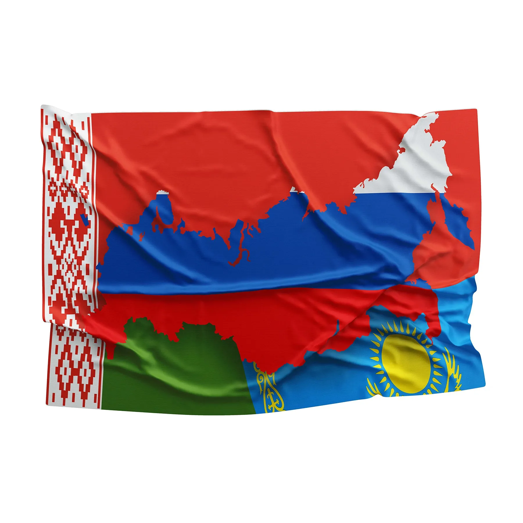 Belarus and Russia Together Flag Banner