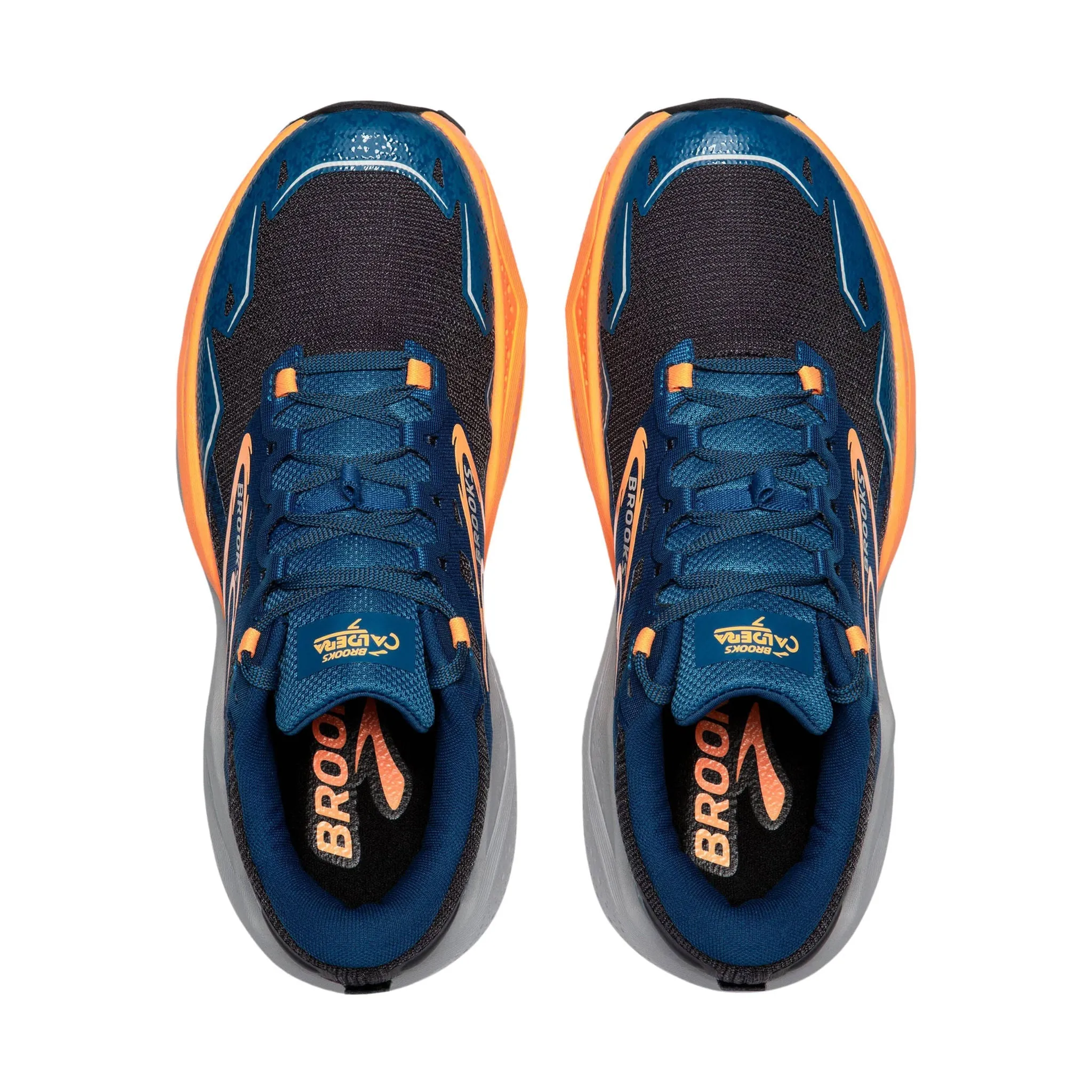 Brooks Men's Caldera 7 Trail Running Shoe - Ebony/Blue Sapphire/Orange