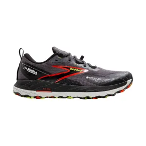 Brooks Men's Cascadia 18 GTX Trail Running Shoes - Blackened Pearl/Black/Tomato