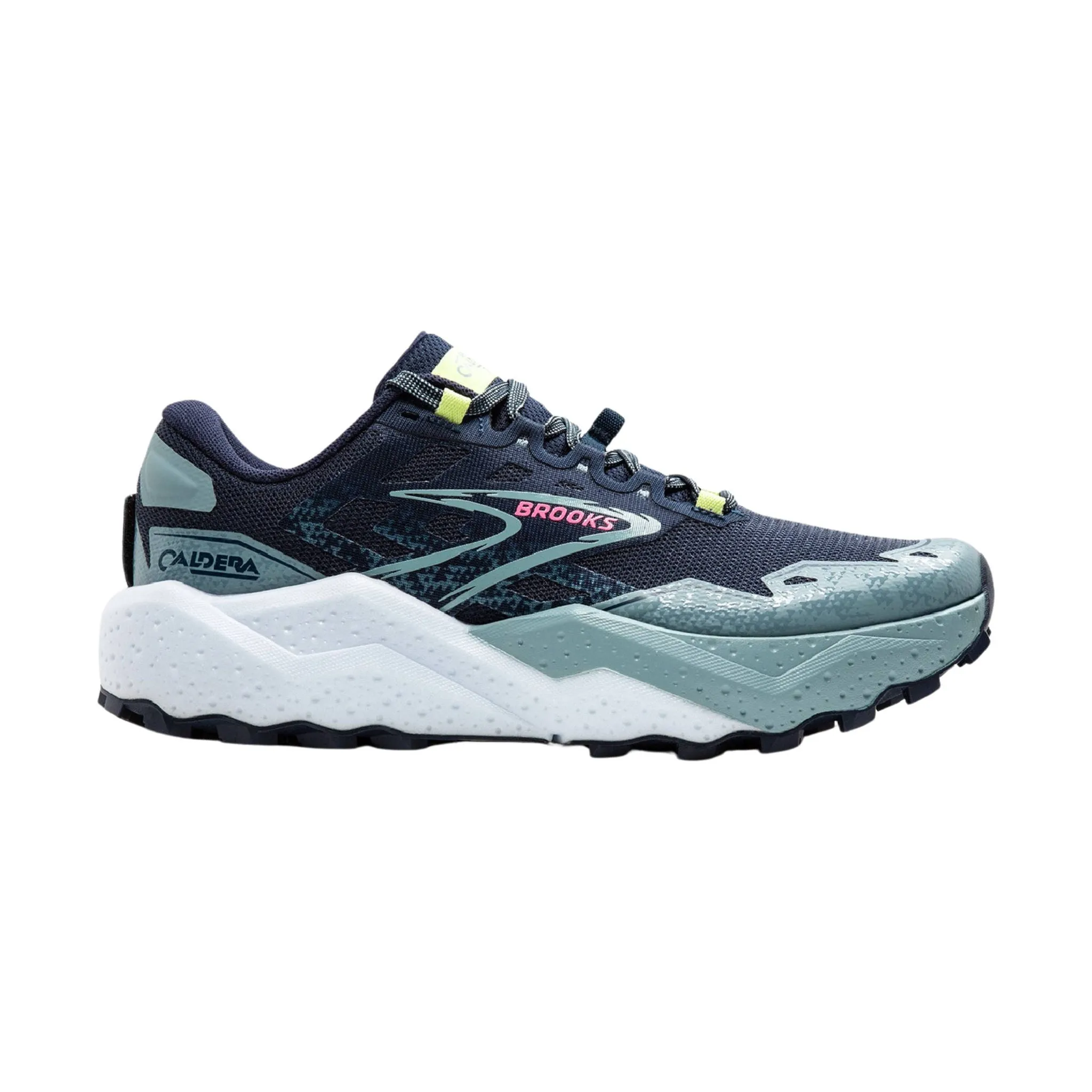 Brooks Women's Caldera 7 Trail Running Shoes - Peacoat/Citadel/Sunny Lime
