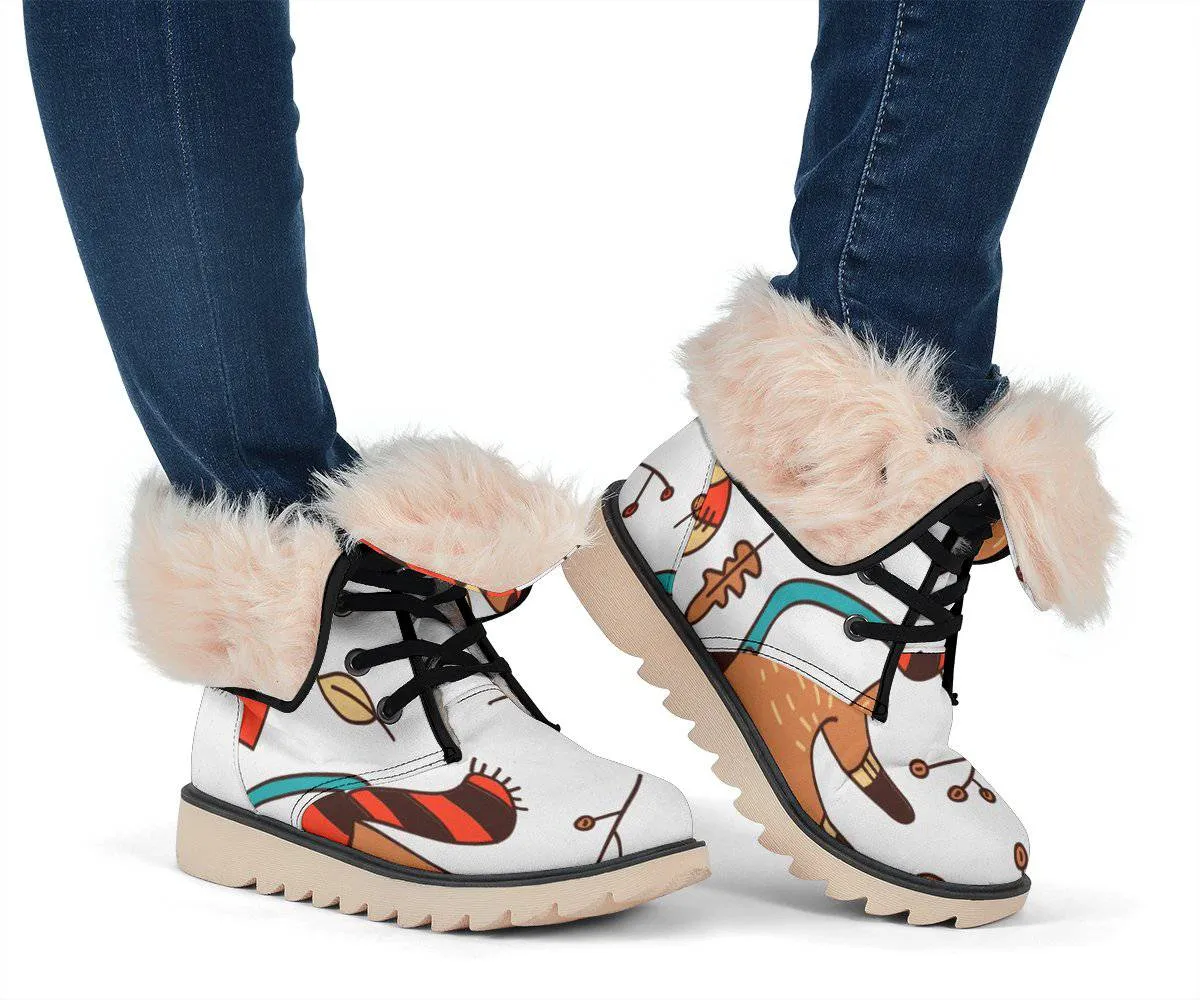 Cute Foxes Design Polar Boots