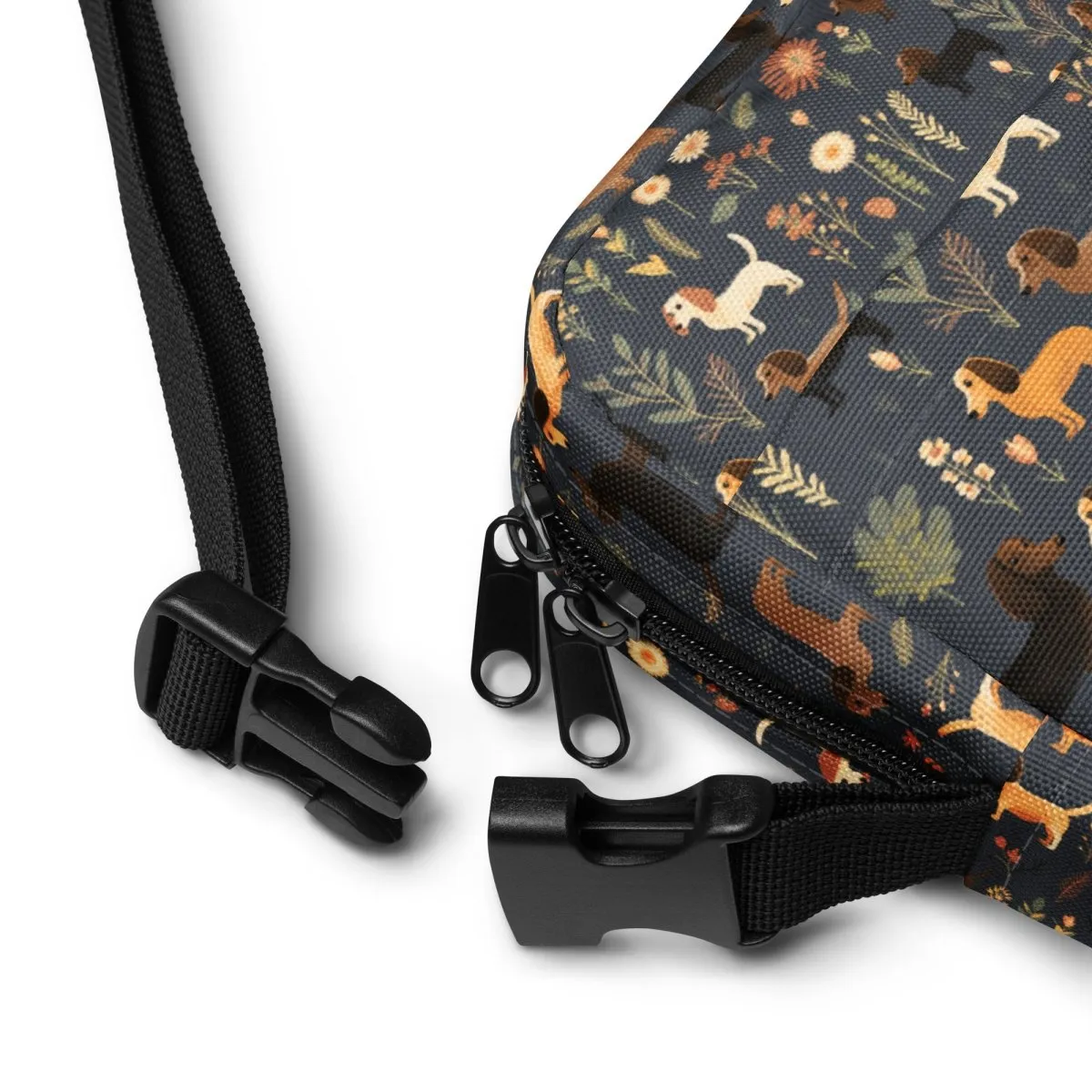 Dark Grey Dachshund Crossbody Bag