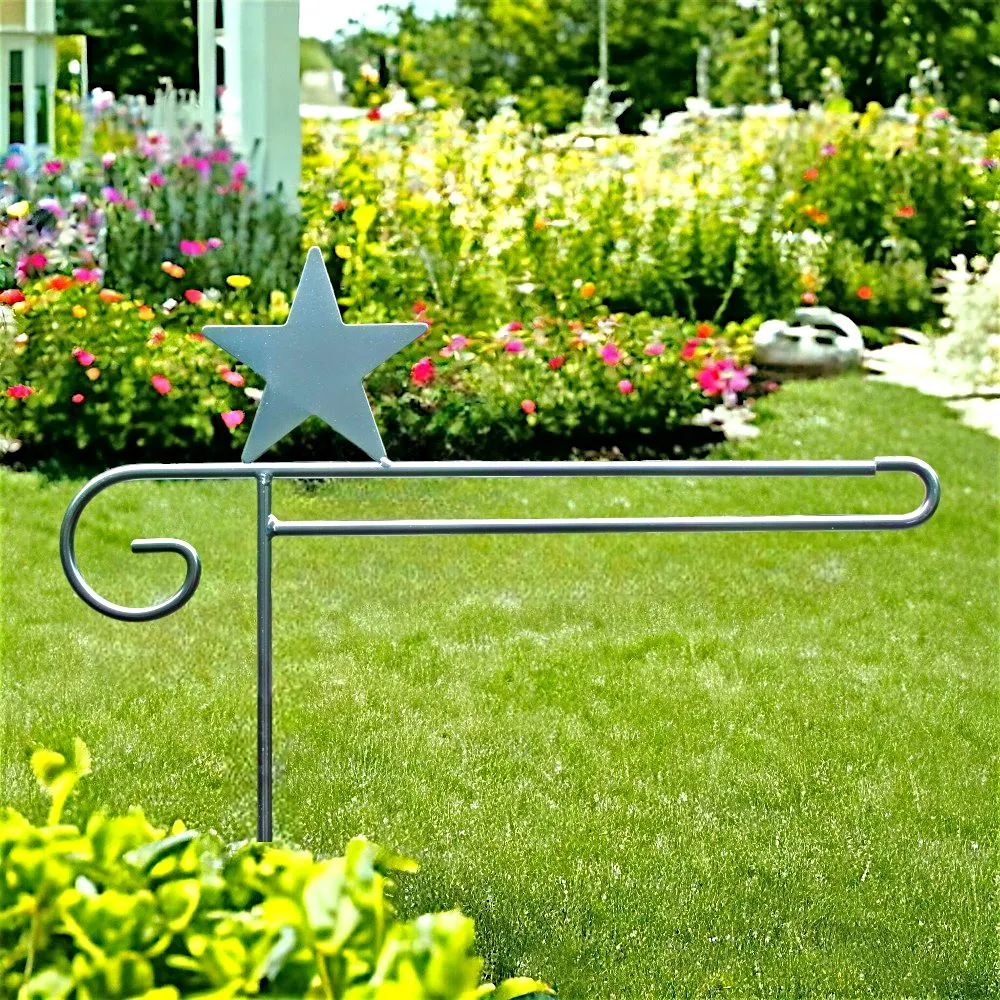 Garden Flag Holders with Decorative Emblems