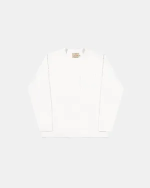 Heavy Duty Long Sleeve Tee - Single Pocket - White