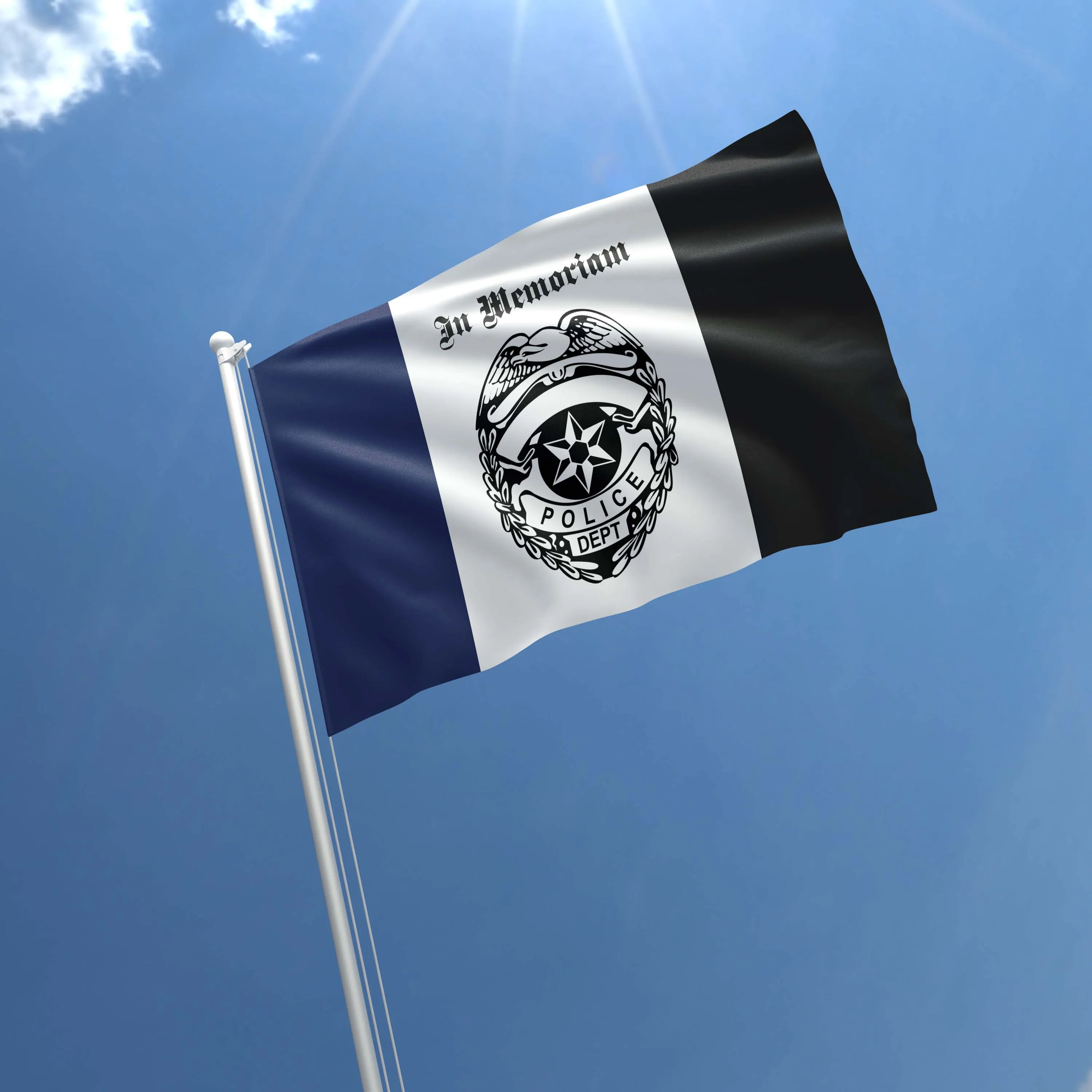Police Rememberence Policeman Police Mourning Purple Black Badge Star Flag Banner
