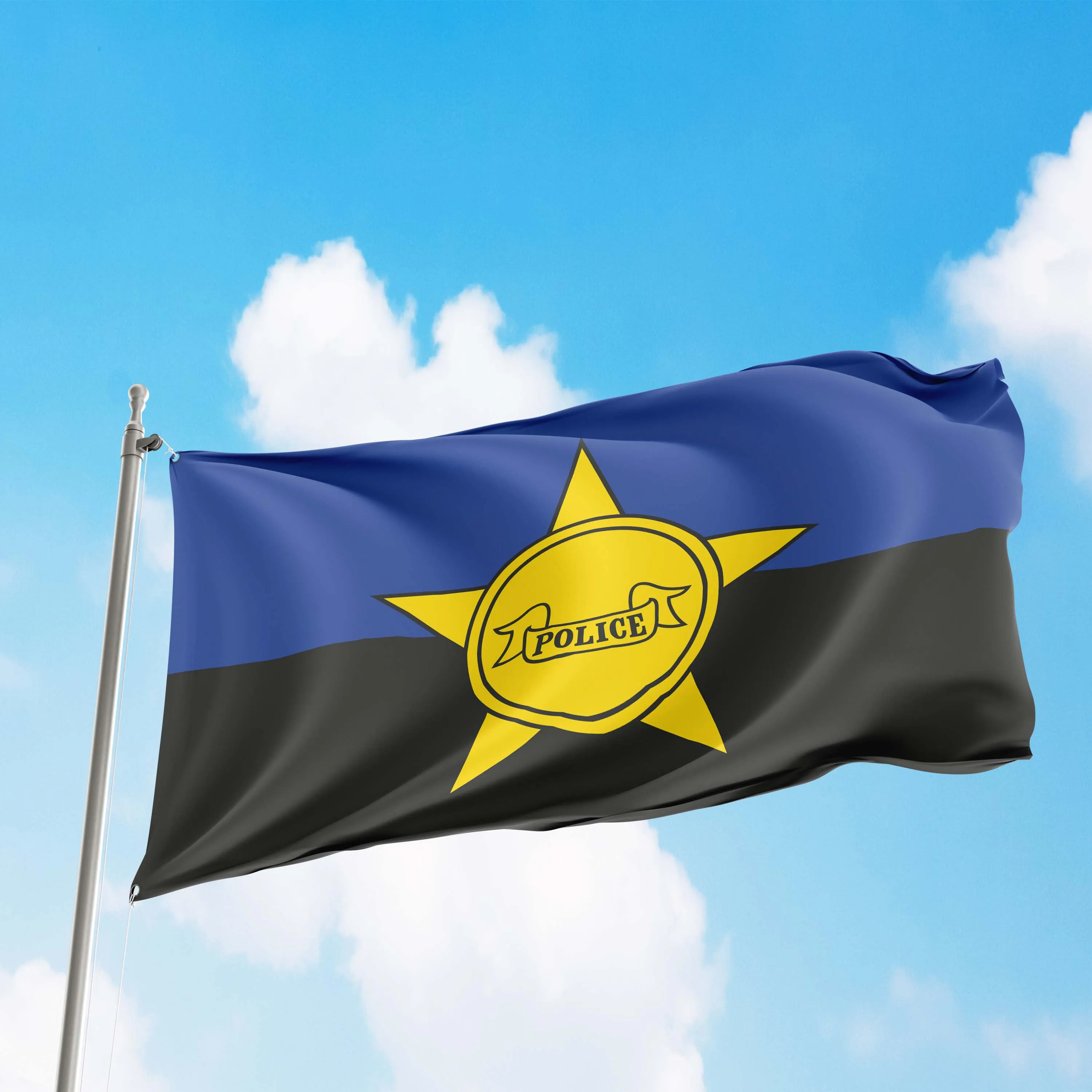 Police Rememberence Policeman Police Mourning Purple Black Badge Star Flag Banner