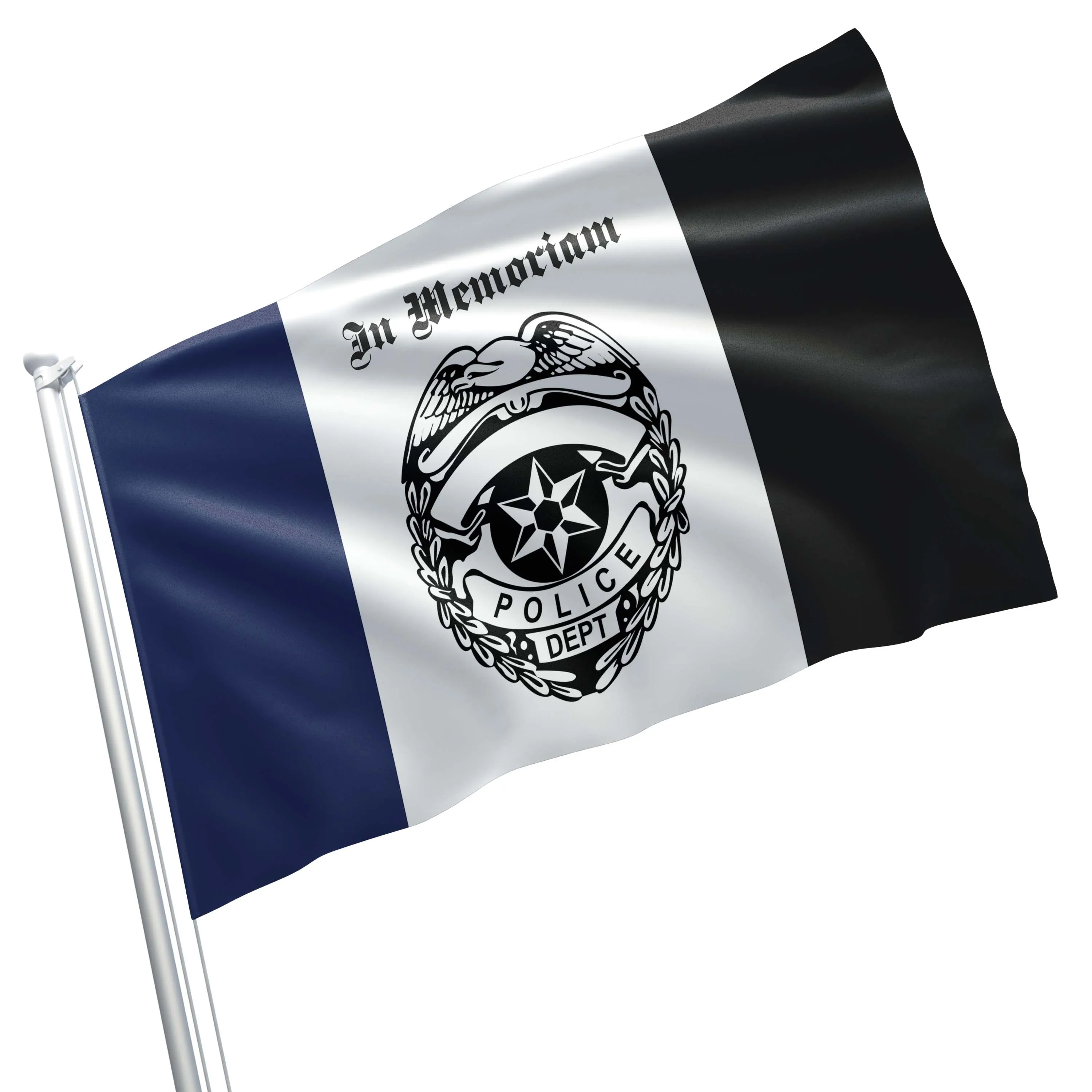 Police Rememberence Policeman Police Mourning Purple Black Badge Star Flag Banner