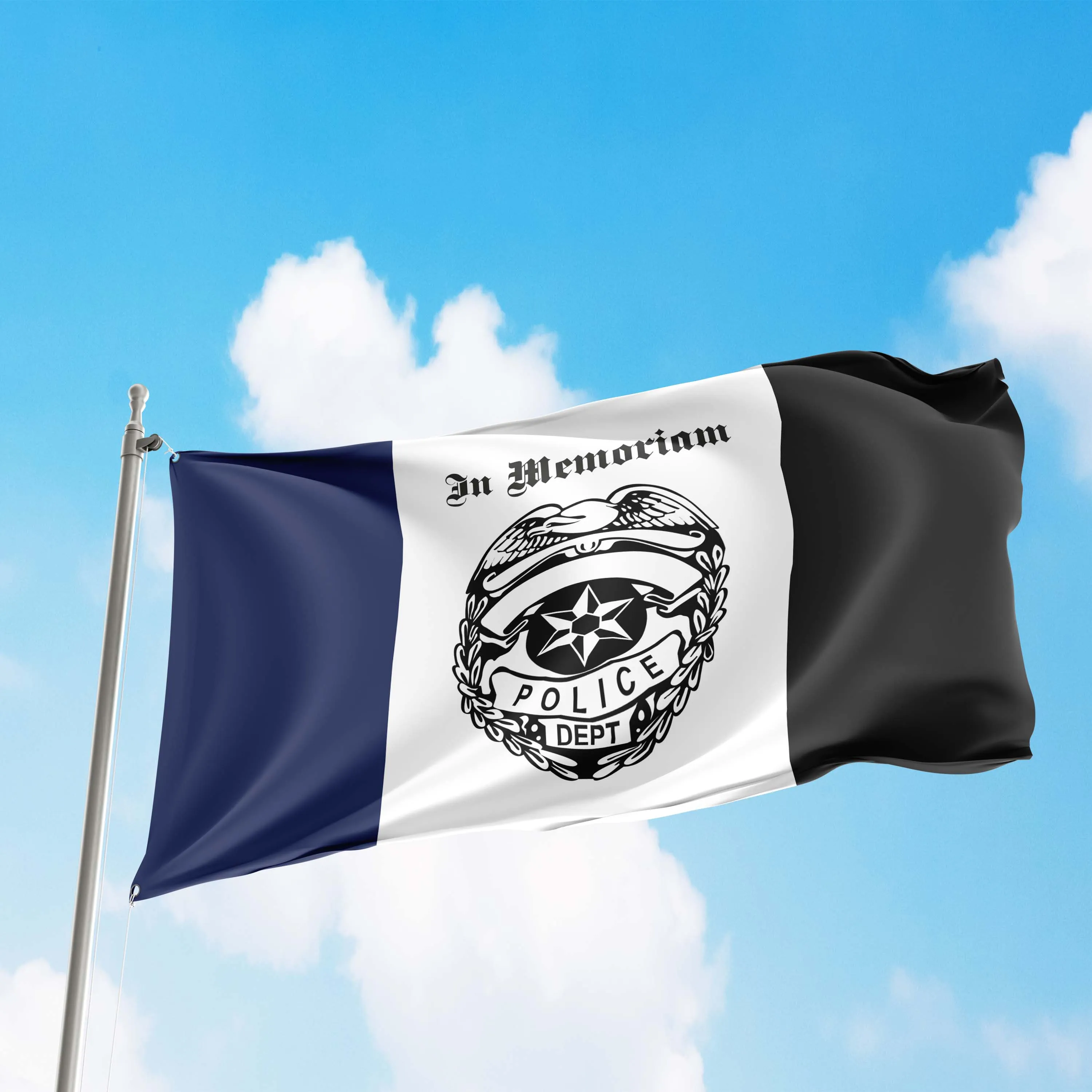 Police Rememberence Policeman Police Mourning Purple Black Badge Star Flag Banner