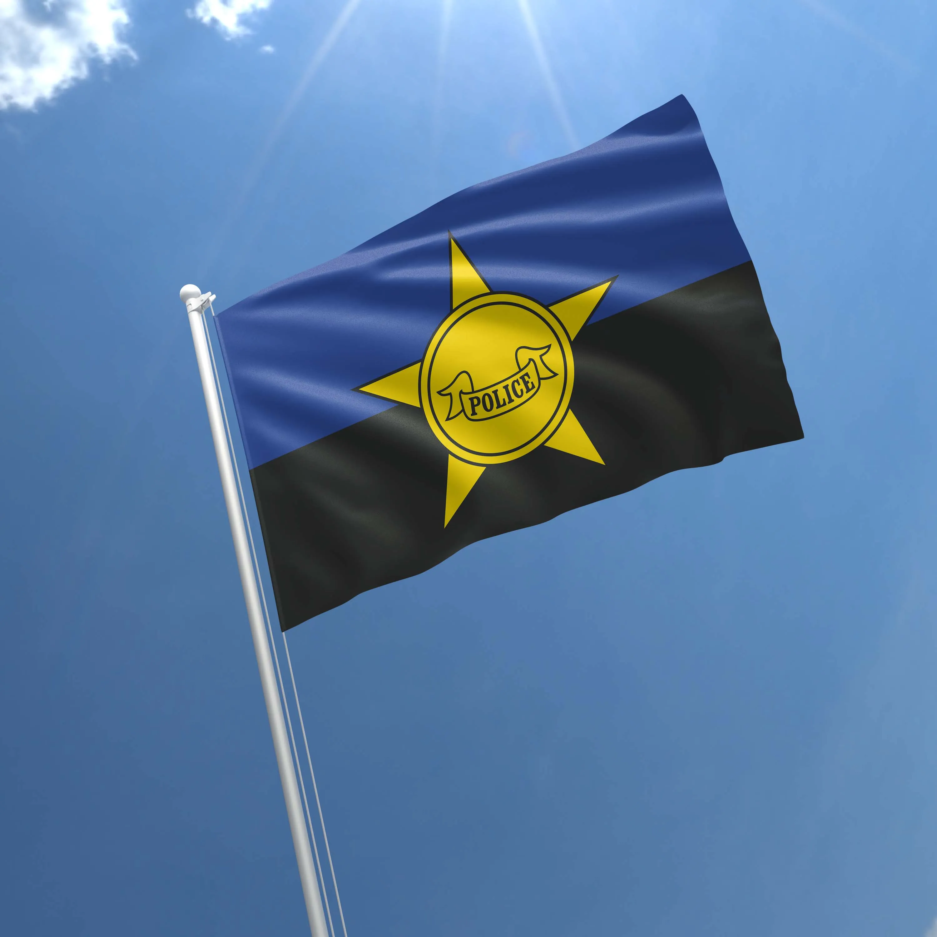 Police Rememberence Policeman Police Mourning Purple Black Badge Star Flag Banner